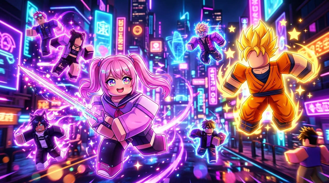 Roblox anime games battle scene
